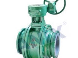 High performance gear operated fluorine lined ball valves