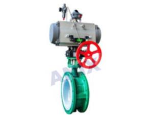 High performance fluorine lined pneumatic butterfly valve